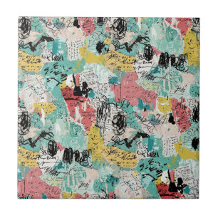 Colourful Urban Graffiti Pattern (2) Tile