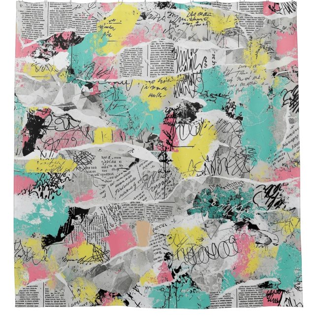 Colourful Urban Graffiti Pattern (3) Shower Curtain (Front)
