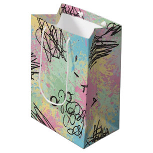 Colourful Urban Graffiti Pattern (4) Medium Gift Bag