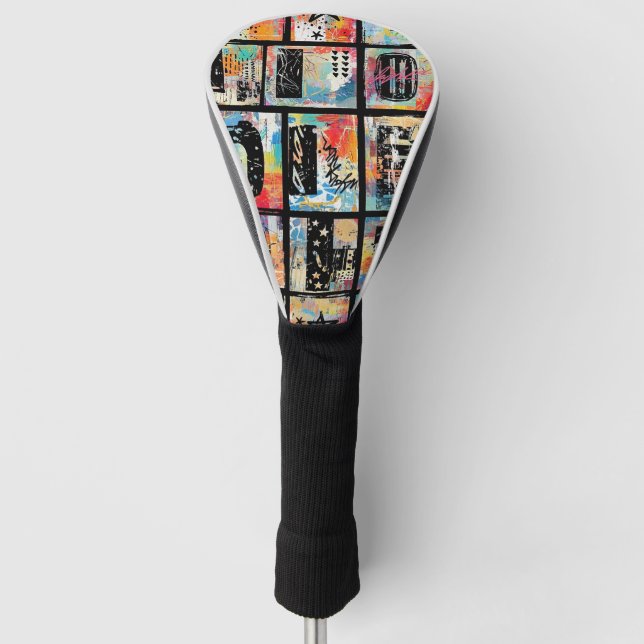Colourful Urban Graffiti Pattern (5) Golf Head Cover (Front)