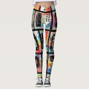 Colourful Urban Graffiti Pattern (5) Leggings