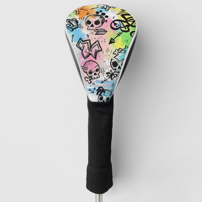 Colourful Urban Graffiti Pattern (6) Golf Head Cover (Front)