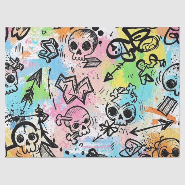 Colourful Urban Graffiti Pattern (6) Tissue Paper (Front)