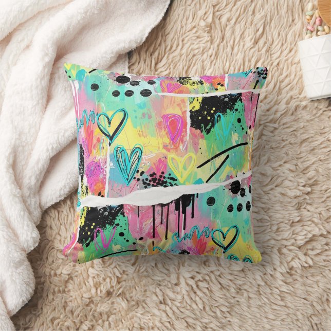 Colourful Urban Graffiti Pattern (7) Cushion (Blanket)
