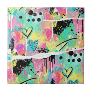 Colourful Urban Graffiti Pattern (7) Tile
