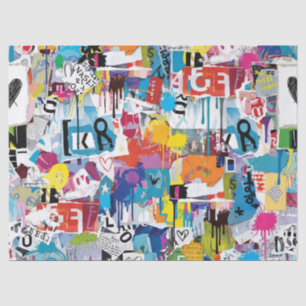 Colourful Urban Graffiti Pattern (8) Tissue Paper