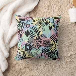 Colourful Urban Graffiti Pattern (9) Cushion