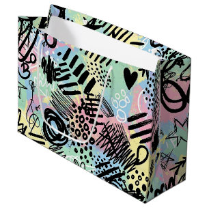 Colourful Urban Graffiti Pattern (9) Large Gift Bag