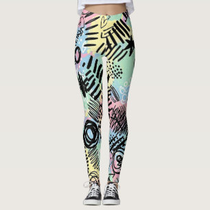 Colourful Urban Graffiti Pattern (9) Leggings