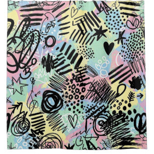 Colourful Urban Graffiti Pattern (9) Shower Curtain