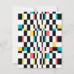 Colourful, urban, modern, trendy geometric pattern card
