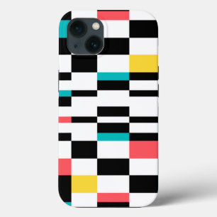 Colourful, urban, modern, trendy geometric pattern iPhone 13 case