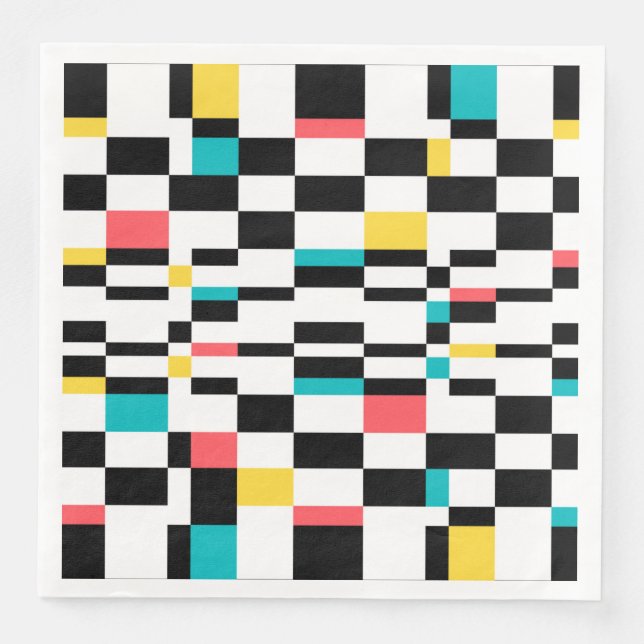 Colourful, urban, modern, trendy geometric pattern napkin (Front)