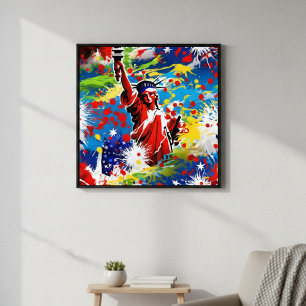 Colourful Urban Pop Art Statue of Liberty Poster