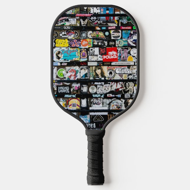 Colourful Urban Stickers Pickleball Paddle (Front)