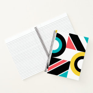 Colourful, urban, trendy, modern geometric art notebook