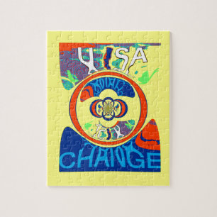 Colourful USA Change: A Festive Design Jigsaw Puzzle