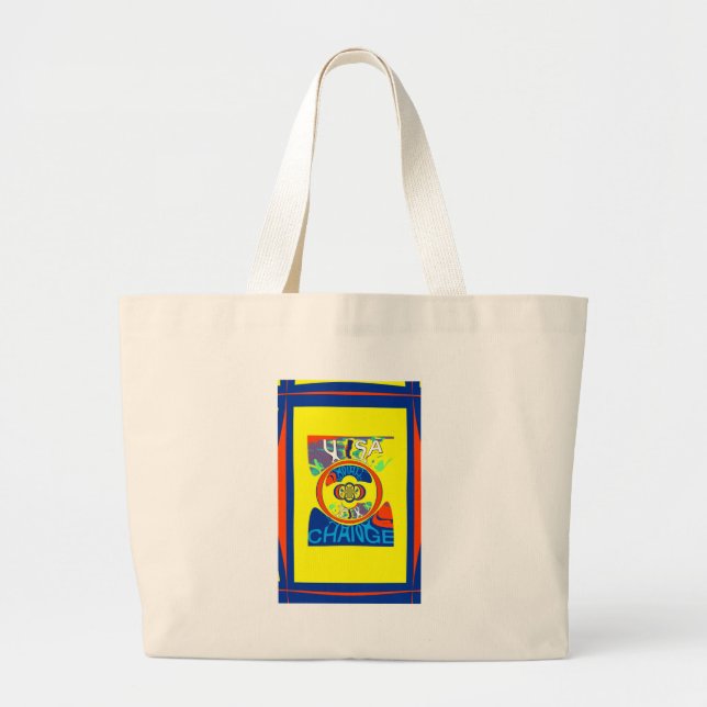 Colourful USA Change: A Festive Design Large Tote Bag (Front)