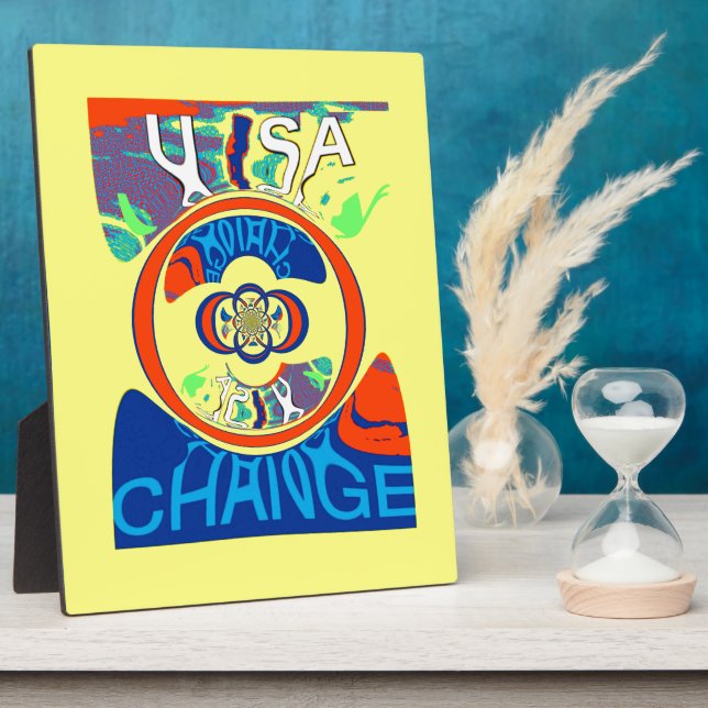 Colourful USA Change: A Festive Design Plaque (Side)
