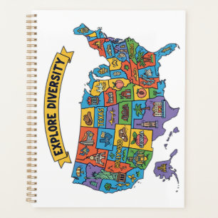 Colourful USA Map for Travelers – Explore Diversit Planner
