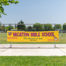 Colourful Vacation Bible School Church Banner