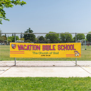 Colourful Vacation Bible School Church Banner