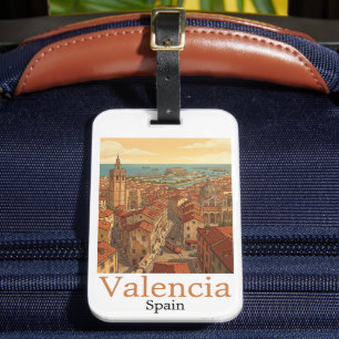 Colourful Valencia Spain Vintage Travel Luggage Tag