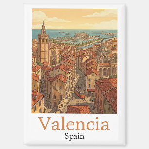 Colourful Valencia Spain Vintage Travel Magnet