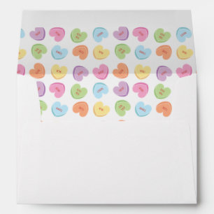 Colourful Valentine Candy Hearts Envelope