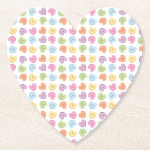 Colourful Valentine Candy Hearts  Paper Coaster