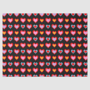 Colourful Valentine Hearts Pattern Tissue Paper