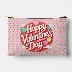 Colourful Valentine's day heart  Accessory Pouch