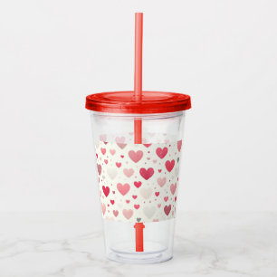 Colourful Valentine's day heart Acrylic Tumbler