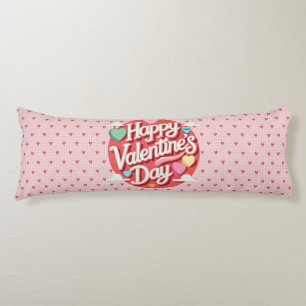 Colourful Valentine's day heart Body Cushion