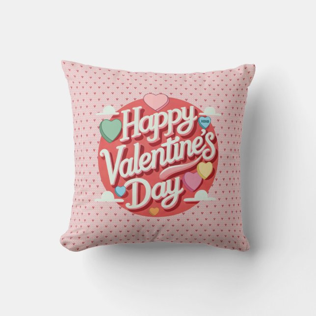 Colourful Valentine's day heart  Cushion (Front)