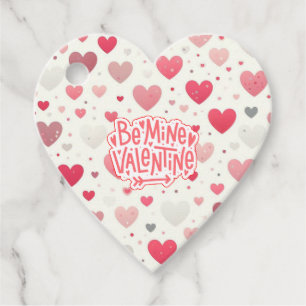 Colourful Valentine's day heart Favour Tags
