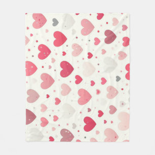 Colourful Valentine's day heart Fleece Blanket