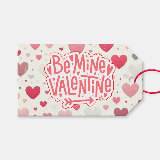 Colourful Valentine's day heart Gift Tags (Front (Horizontal))