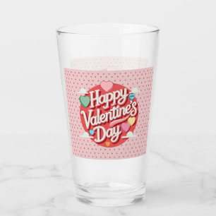 Colourful Valentine's day heart Glass
