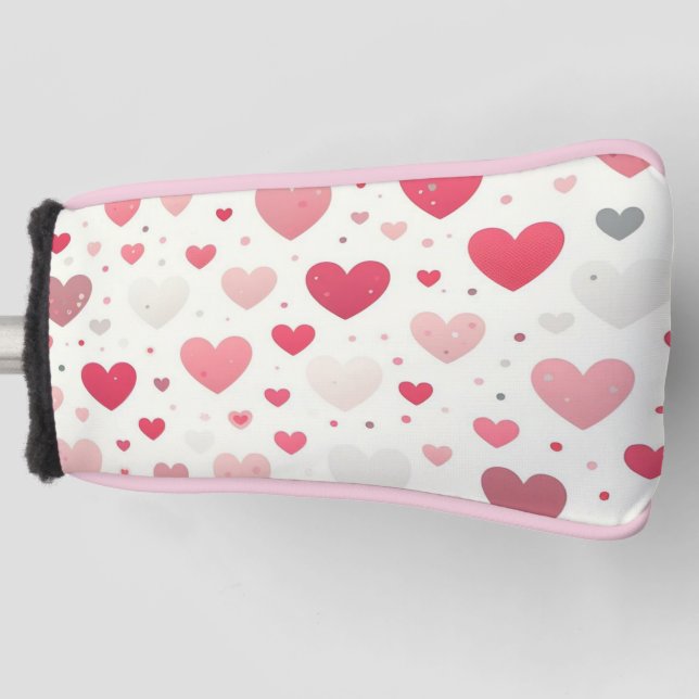 Colourful Valentine's day heart Golf Head Cover (Front)