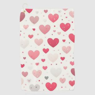 Colourful Valentine's day heart Golf Towel