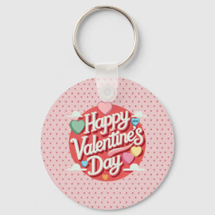Colourful Valentine's day heart  Key Ring