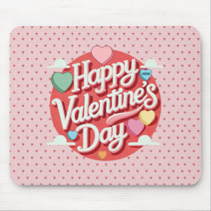 Colourful Valentine's day heart Mouse Pad