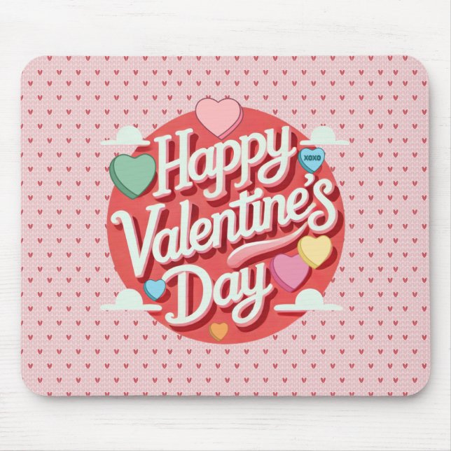 Colourful Valentine's day heart  Mouse Pad (Front)