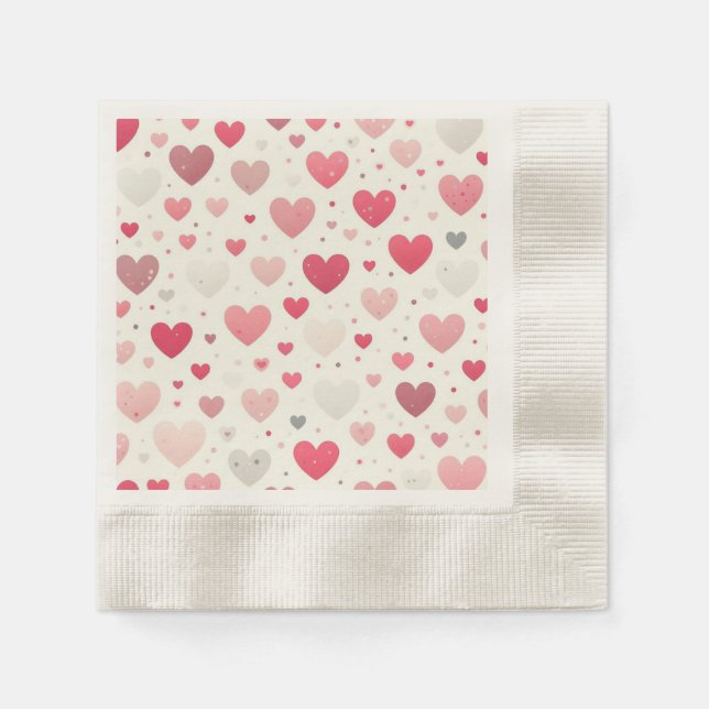 Colourful Valentine's day heart Napkin (Front)