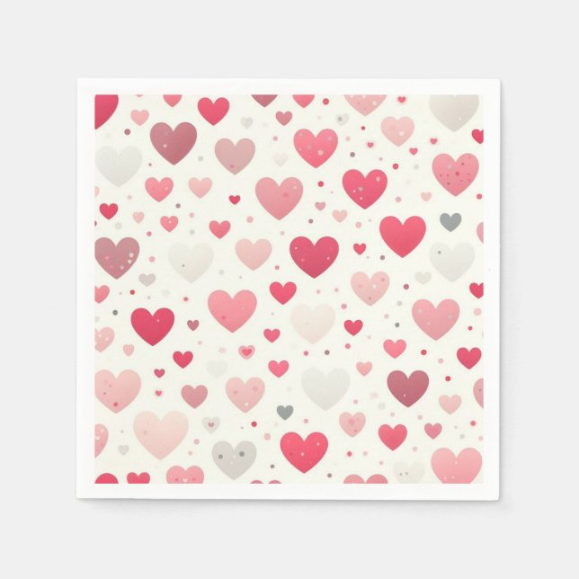 Colourful Valentine's day heart Napkin (Front)