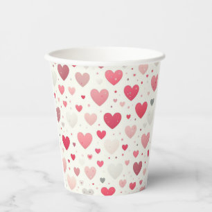 Colourful Valentine's day heart Paper Cups
