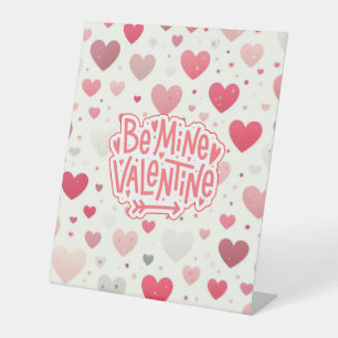 Colourful Valentine's day heart Pedestal Sign