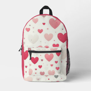 Colourful Valentine's day heart Printed Backpack