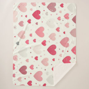 Colourful Valentine's day heart Sherpa Blanket